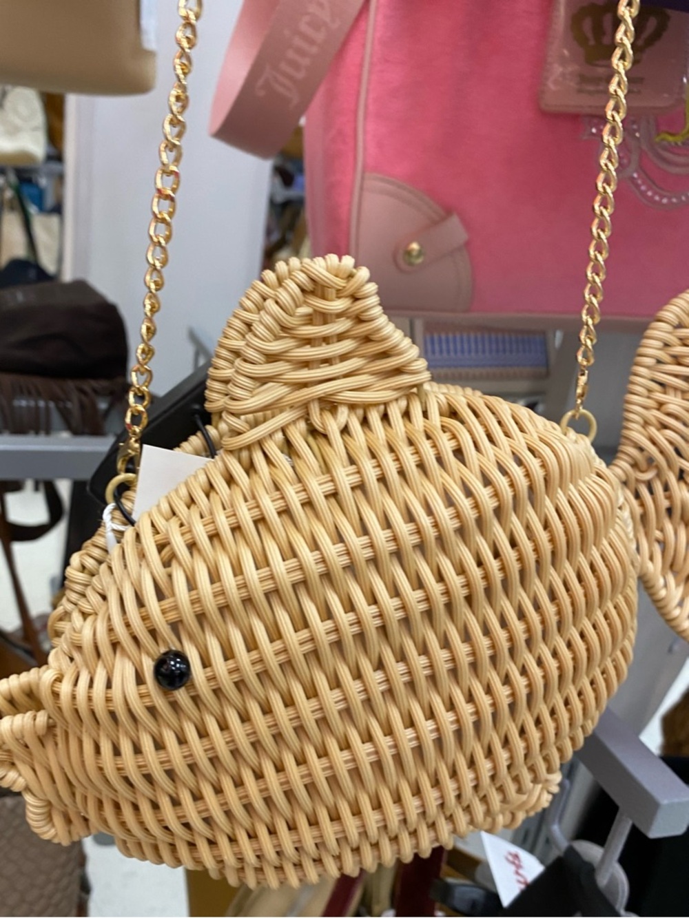 Tommy Bahama Woven Straw Fish Crossbody Bag - Picture 6 of 9